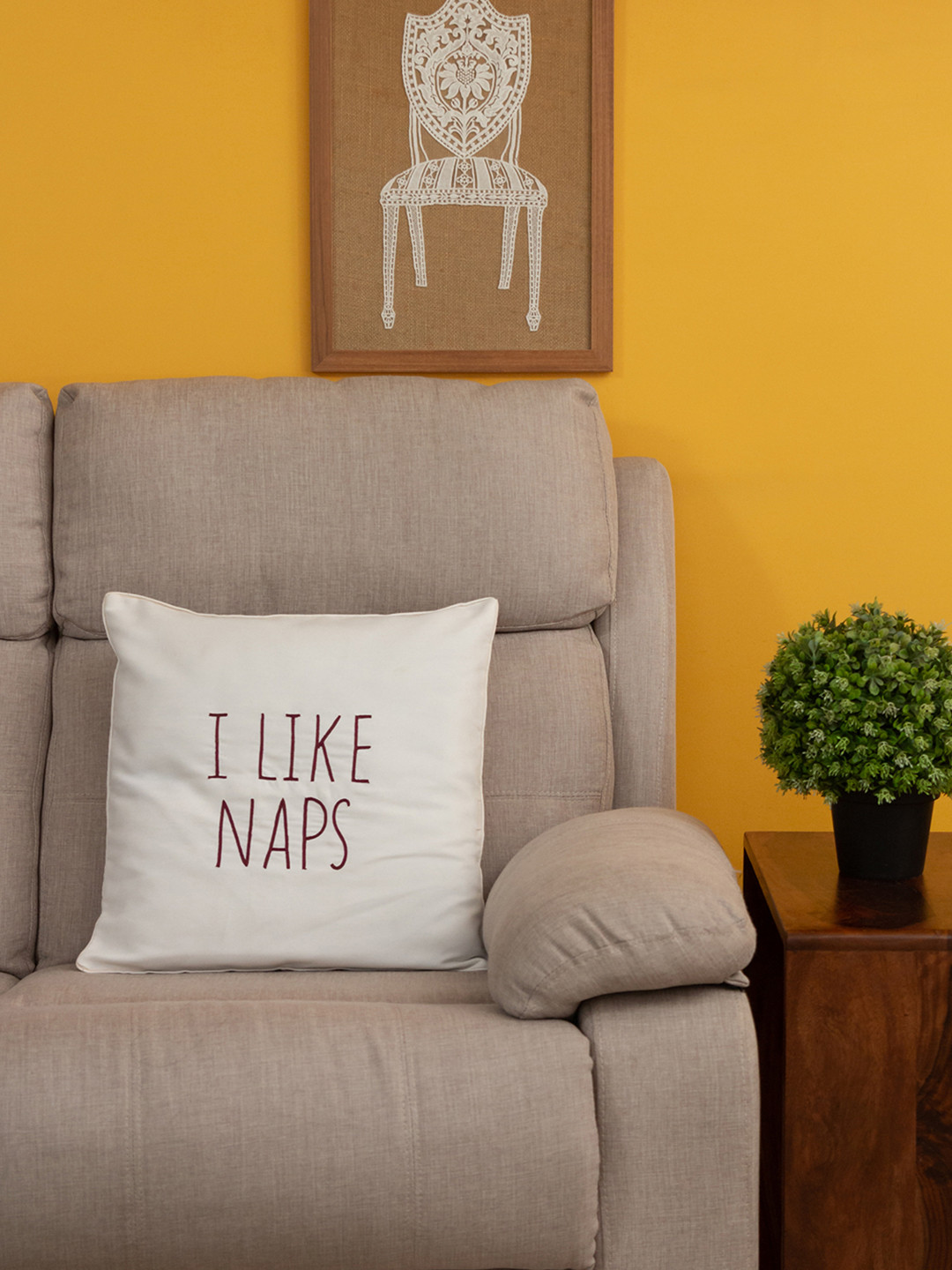 BandBox Like Naps Embroidered Cotton Square Cushion Covers - 16 x 16 In