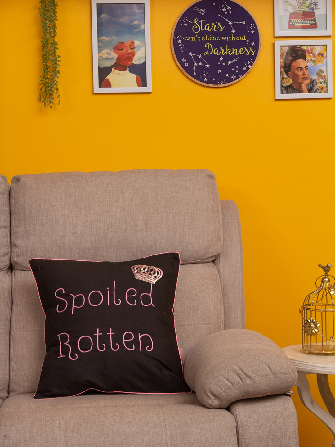 BandBox Black Single Printed Square Cushion Covers