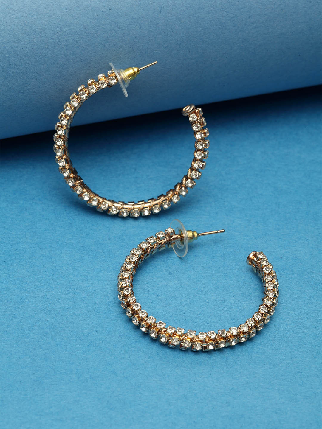 Madame Gold Circular Half Hoop Earrings