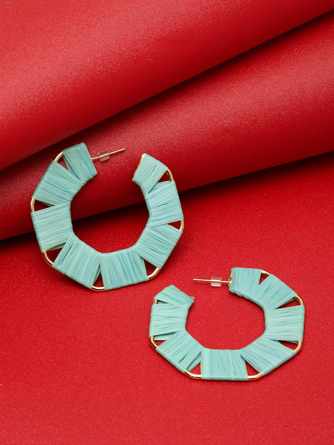 Madame Mint Green Geometric Hoop Earrings