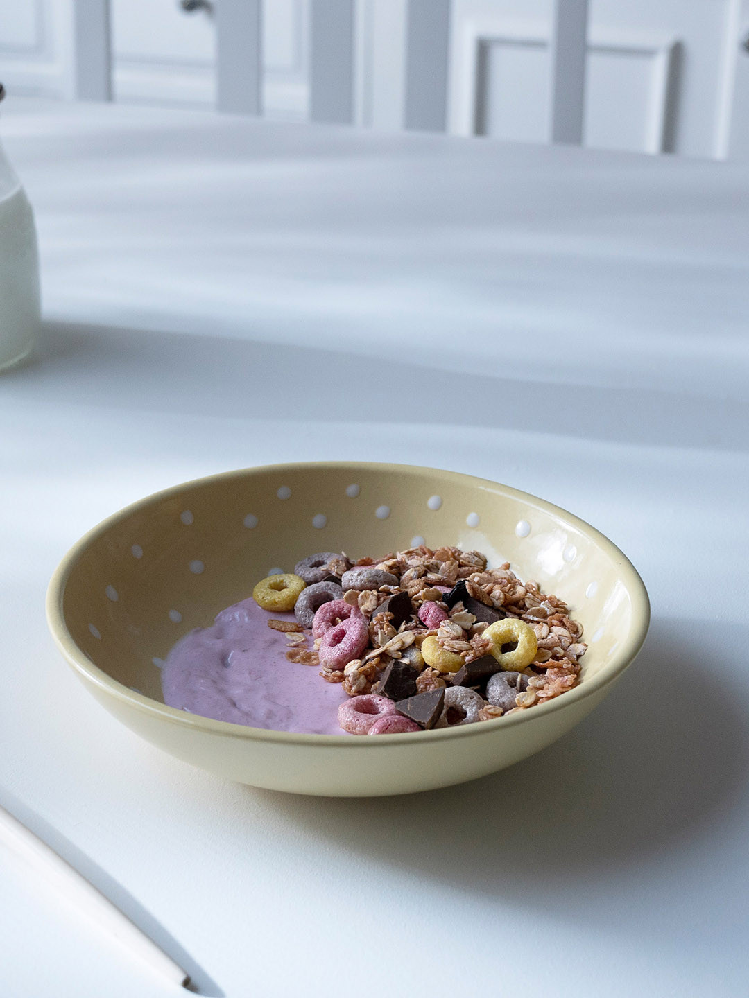 ellementry Olive Green Polka Dots Ceramic Cereal Bowl