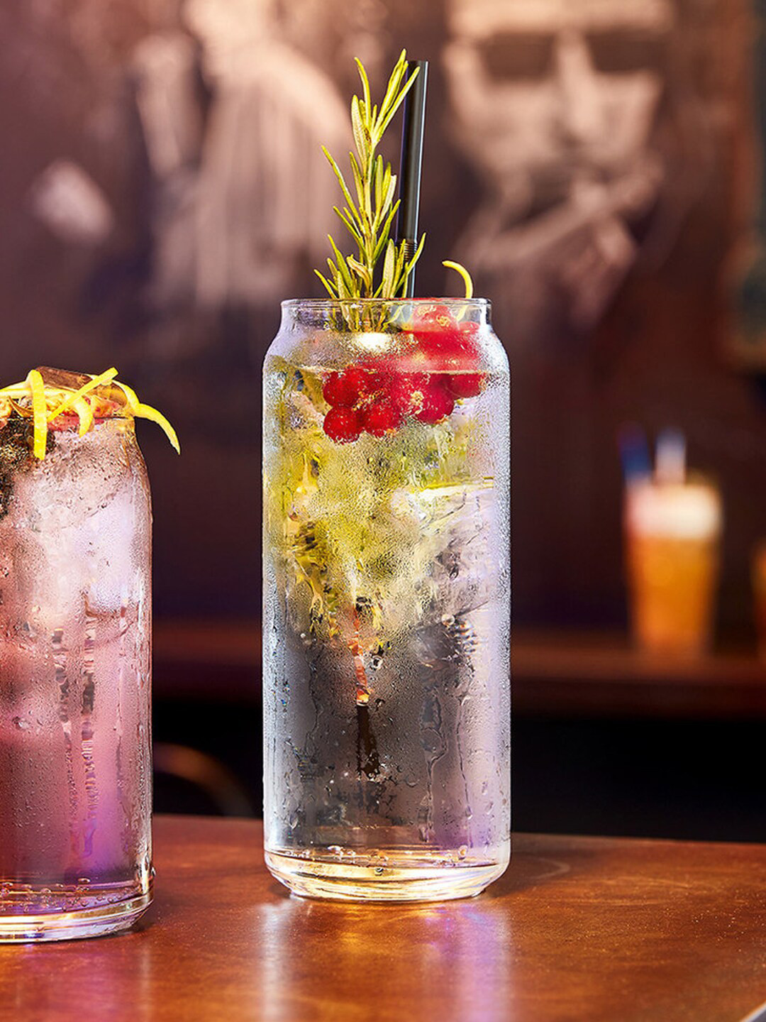 INCRIZMA Set Of 2 Transparent Solid Tall Can Cooler Beer Glasses