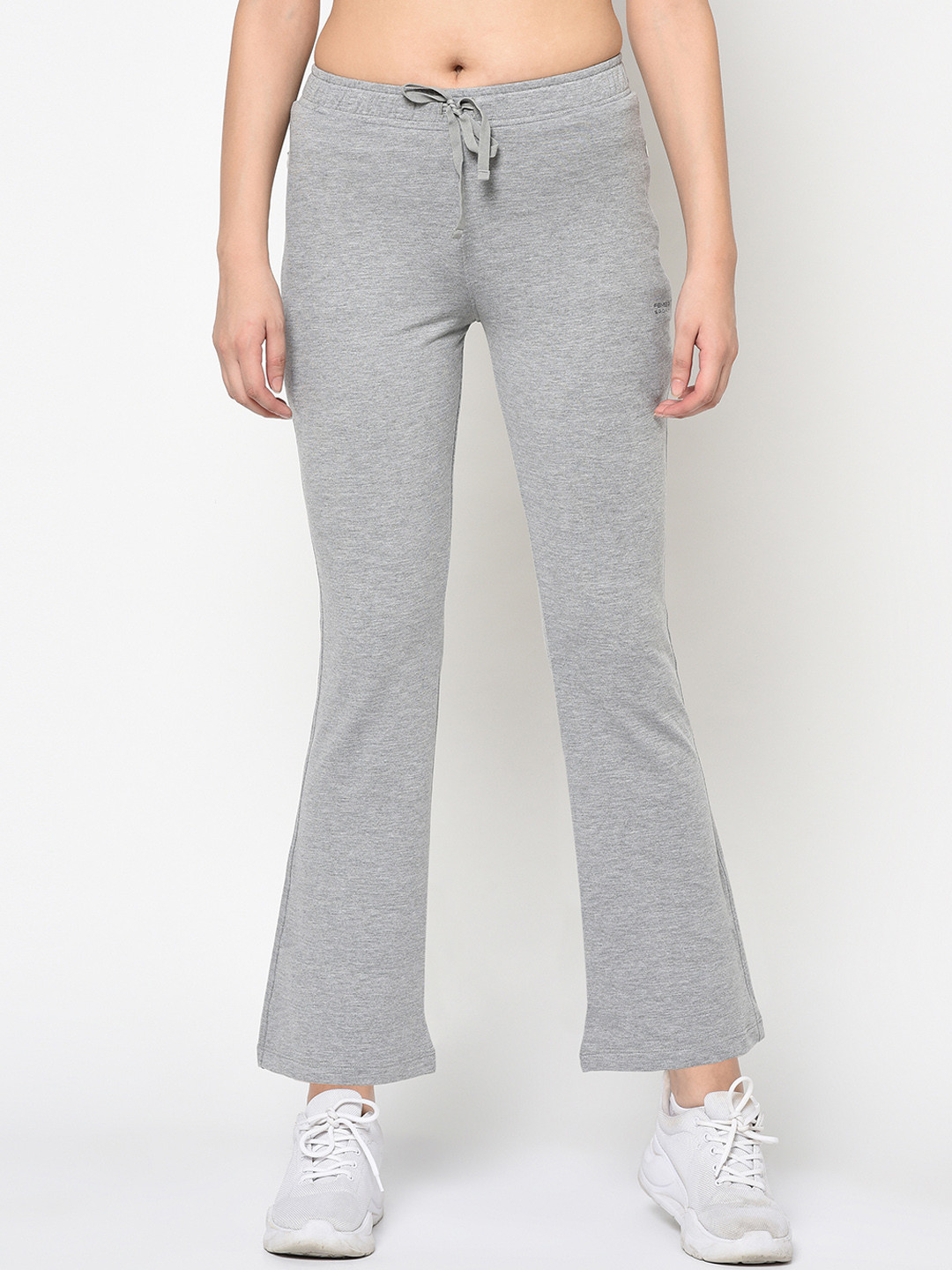 FEMEA Women Grey Solid Bootcut Track Pants