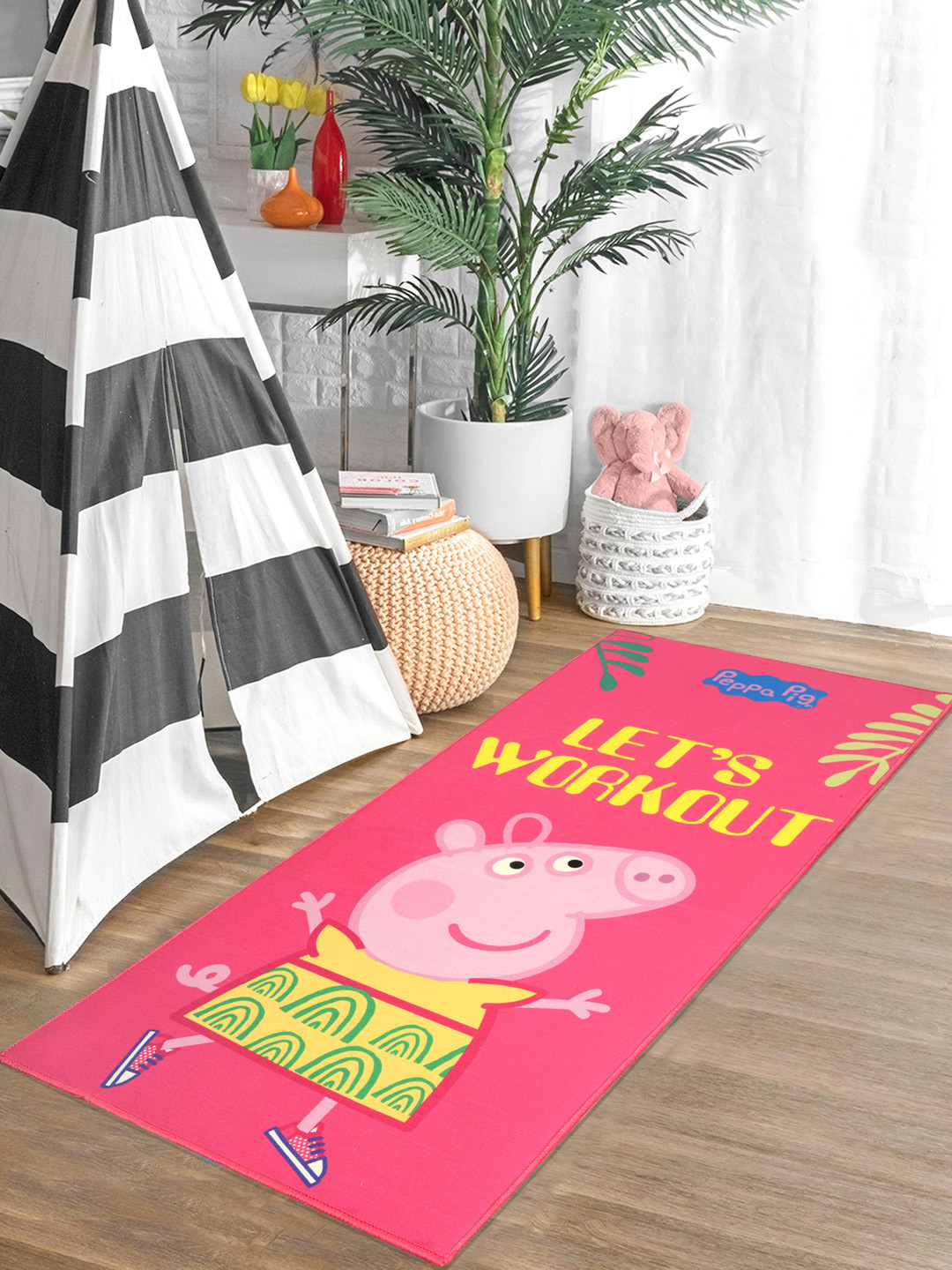 Saral Home Unisex Pink Peppa Pig Printed Anti Skid Yoga Mat