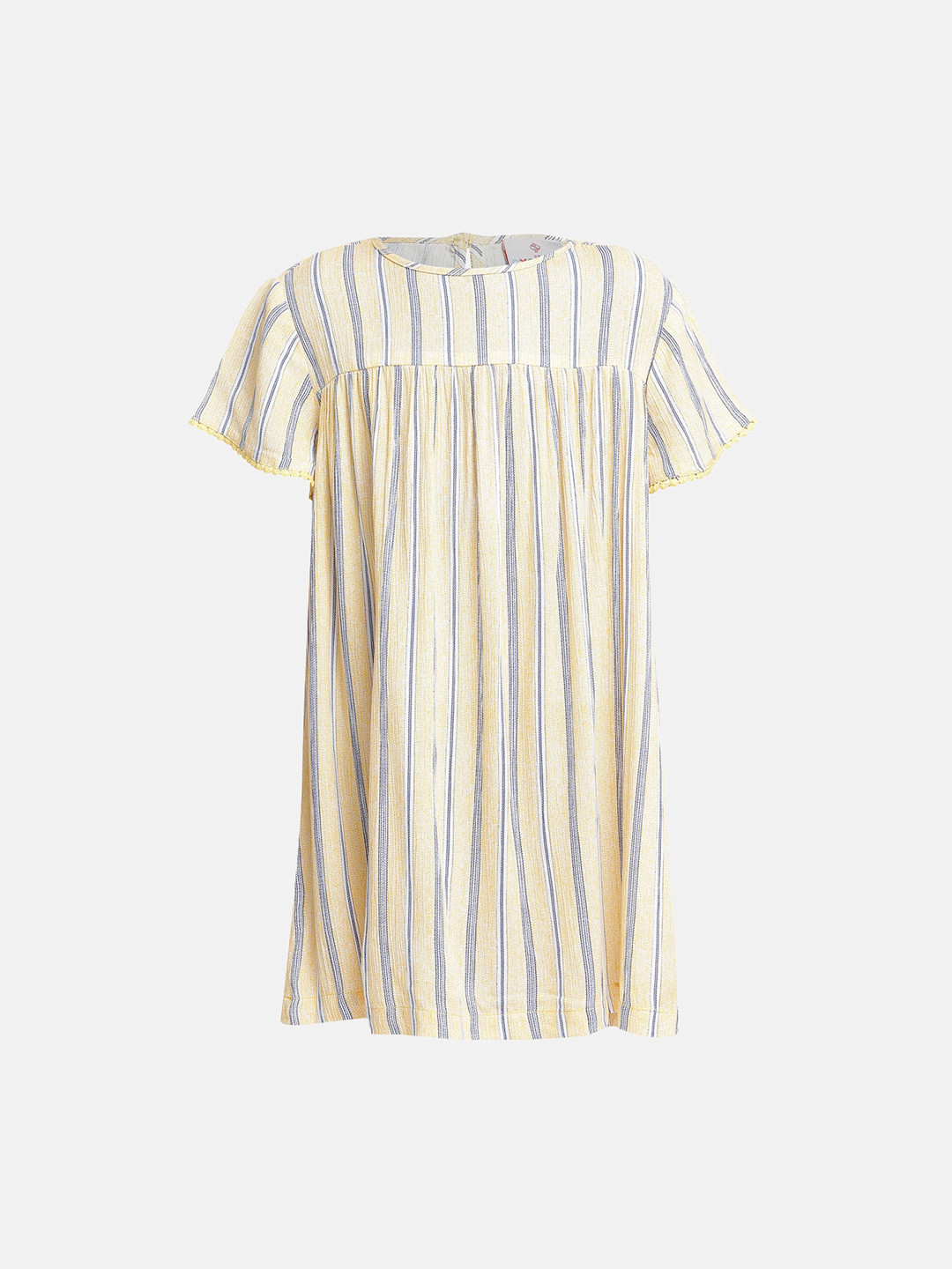 Oxolloxo Girls's Beige & Blue Striped Tunic