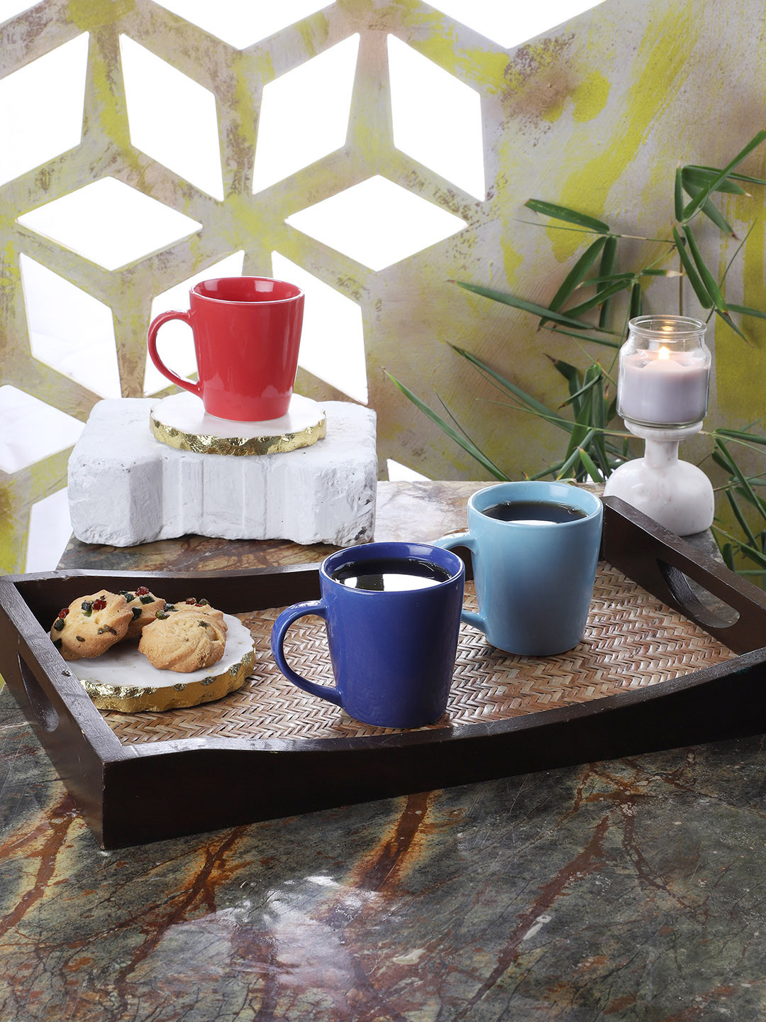 CDI Blue Ceramic Microwave Safe 6 Piece Cups-200ml