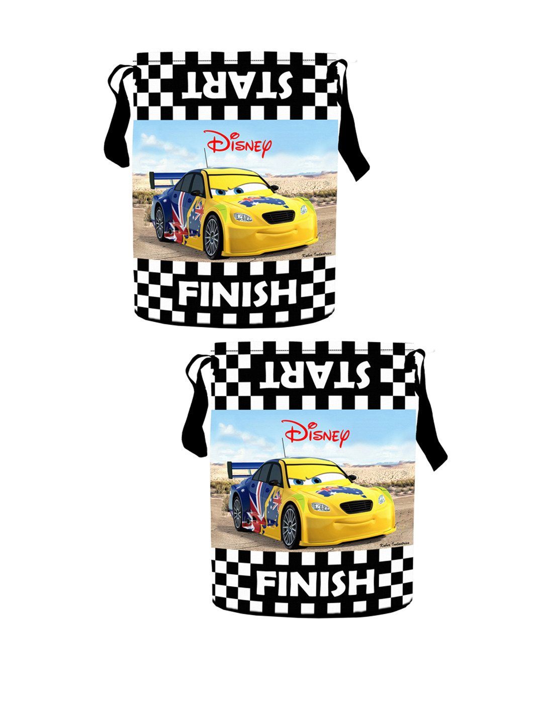 Kuber Industries Set Of 2 Black & White Disney Printed Waterproof 45L Laundry Bags