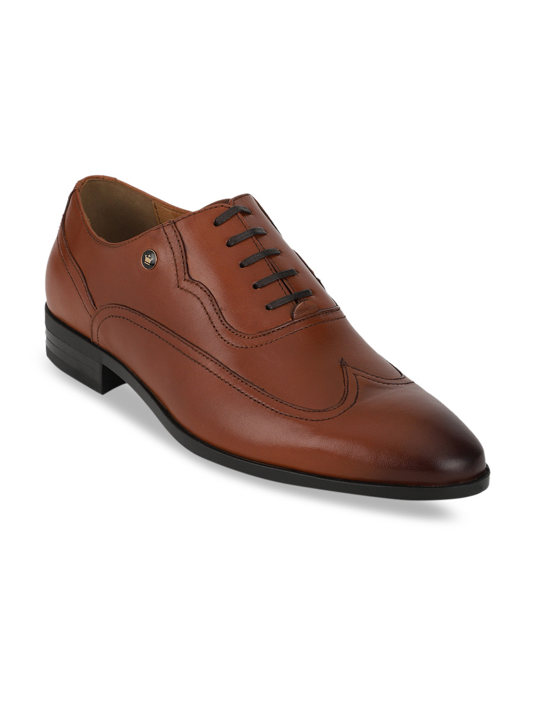 Louis Philippe Men Brown Leather Oxfords