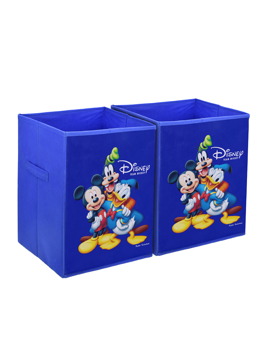 Kuber Industries Set of 2 Blue Printed Disney Minnie Foldable Cloth Storage Basket