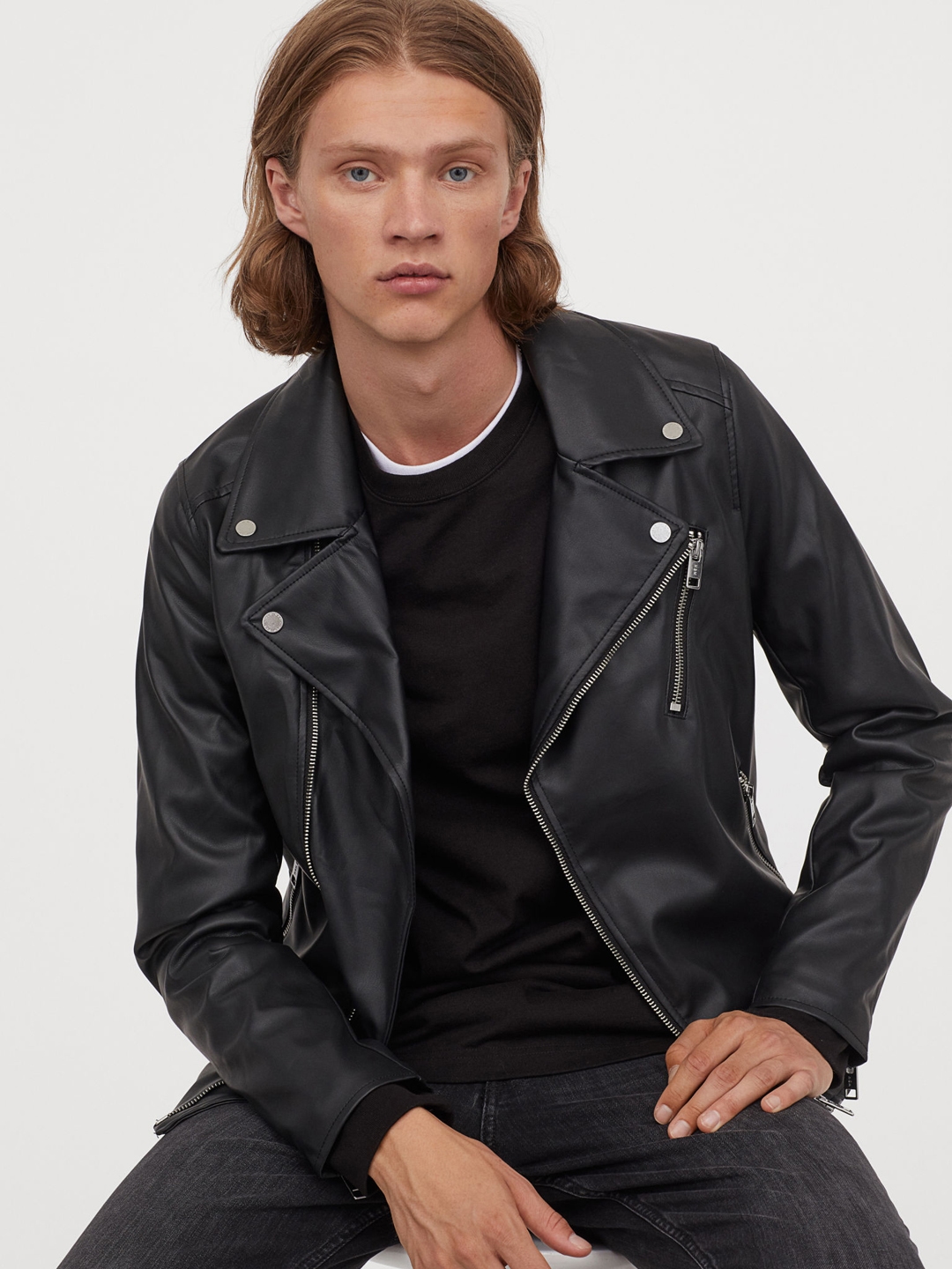 veteraan Flitsend Karakteriseren Buy H&M Men Black Solid Biker Jacket - Jackets for Men 12125348 | Myntra