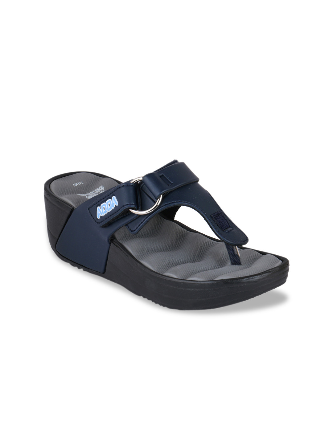 Adda Women Navy Blue Printed Sandals