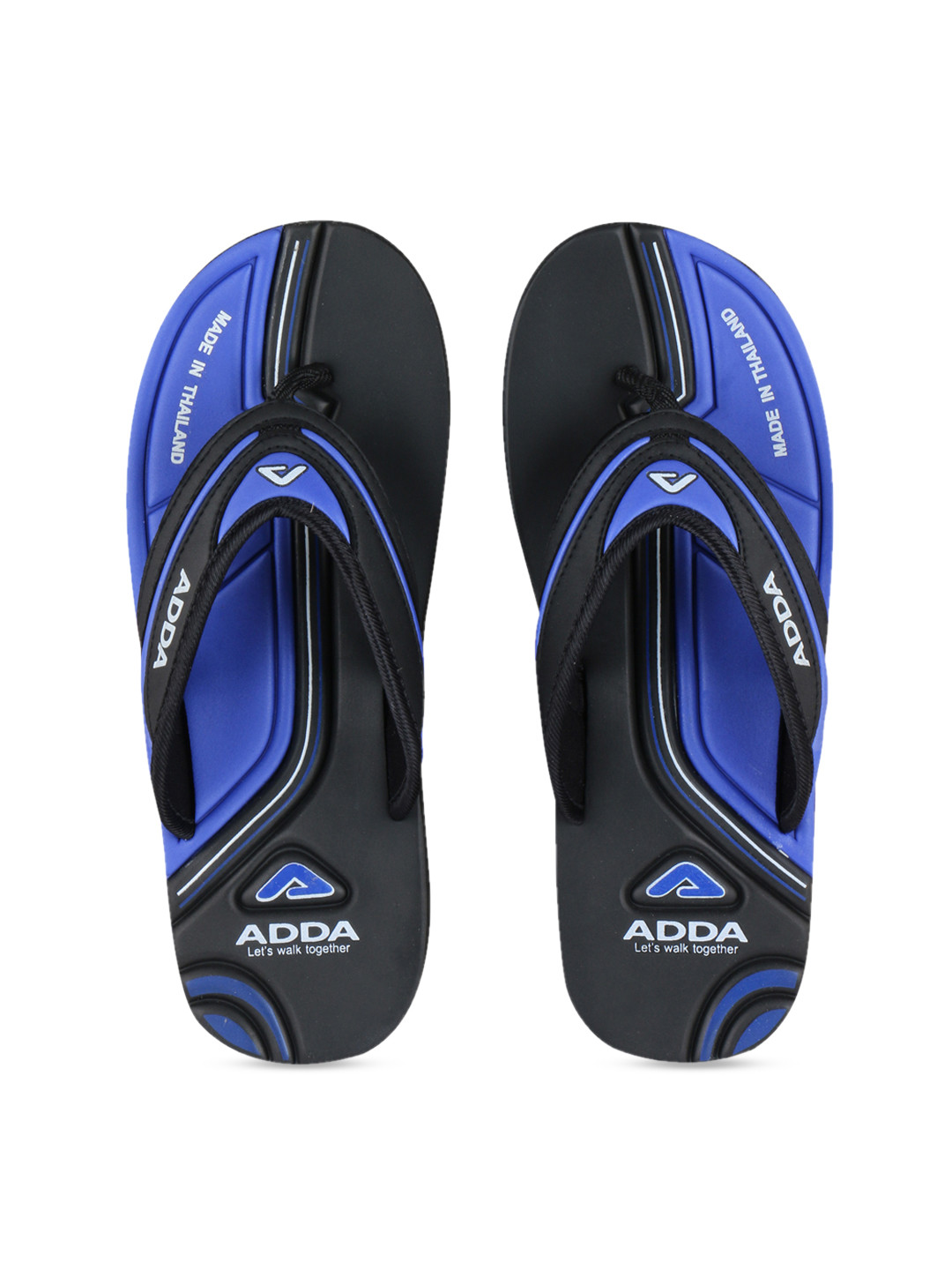 Adda Men Black Self Design Thong Flip-Flops