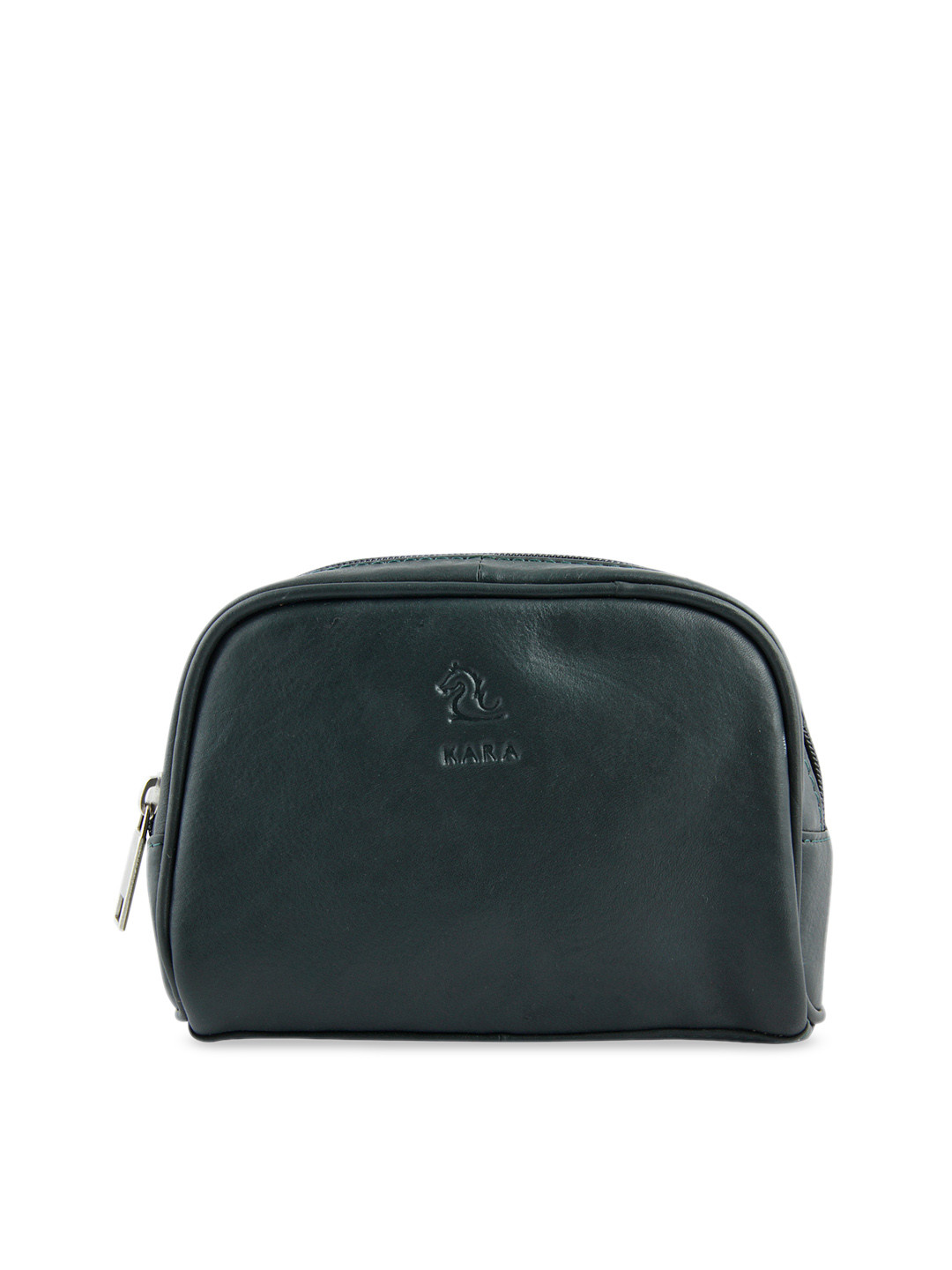 Kara Women Olive Green Sasha Travel Leather Toiletry Kit