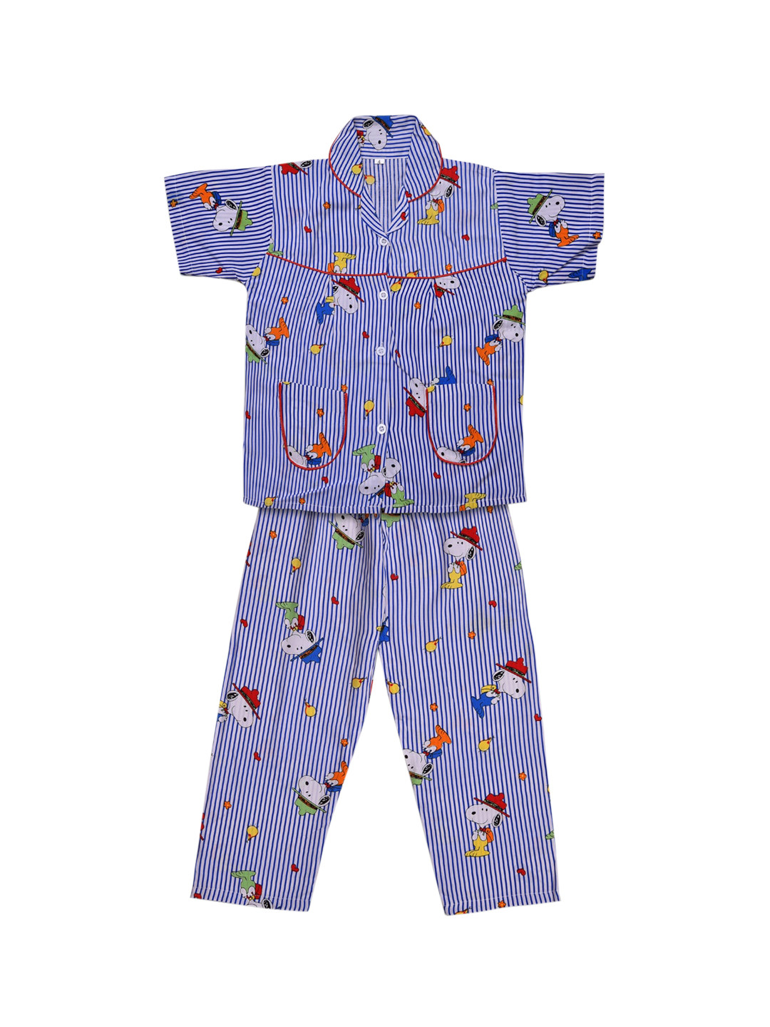 Wish Karo Girls Blue Printed Night suit