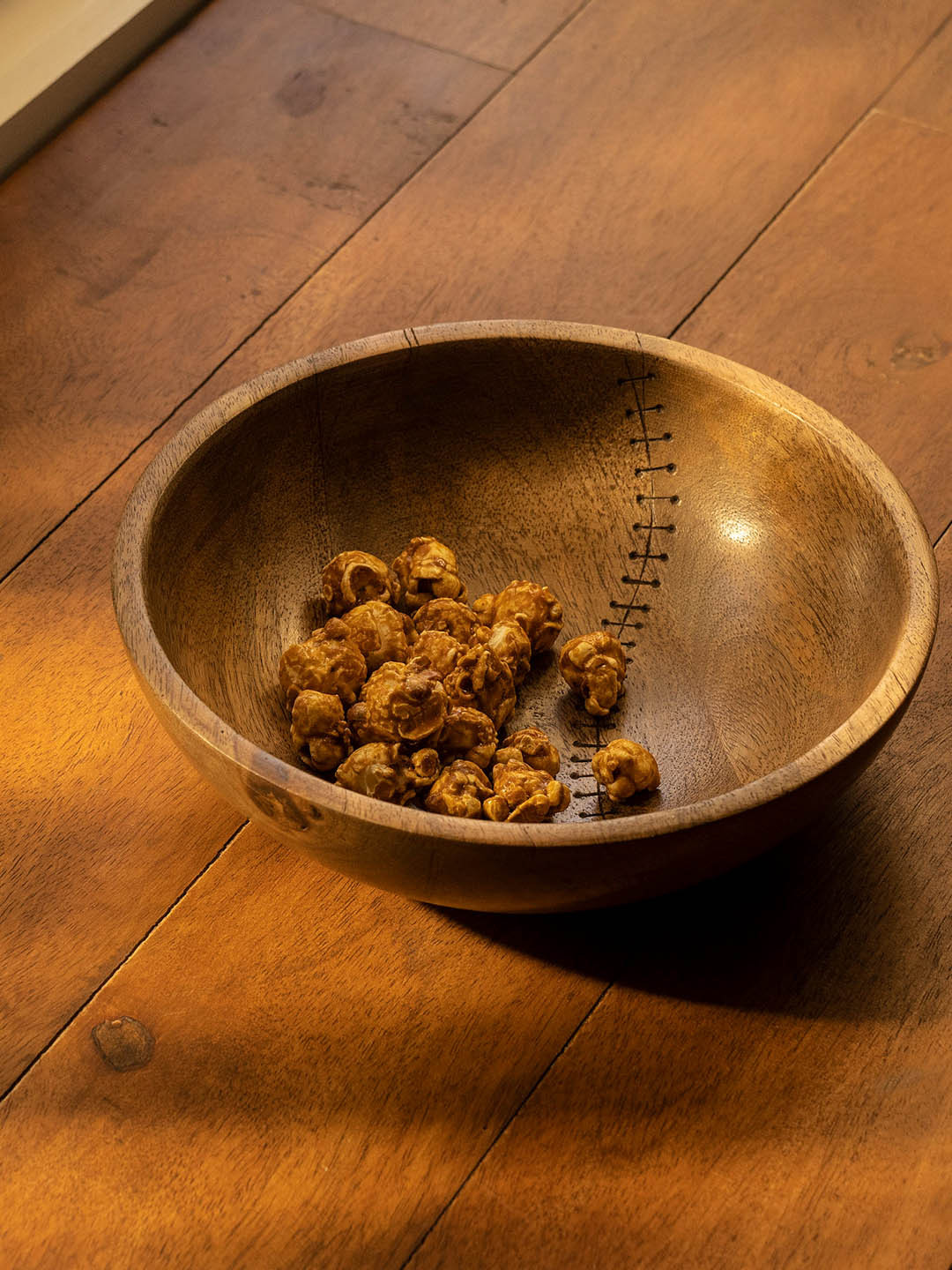 ellementry Brown Solid Stitch Sense Mango Wood Small Bowl