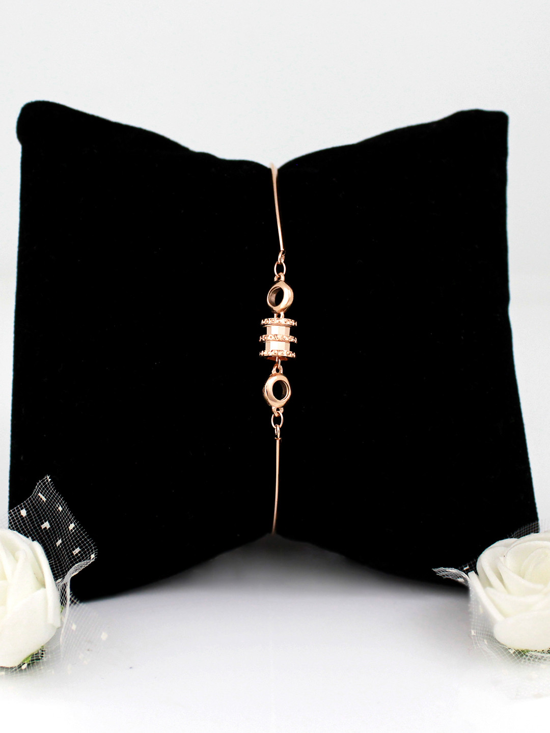 GIVA 925 Sterling Silver Rose Gold Plated Adjustable Reel Bracelet