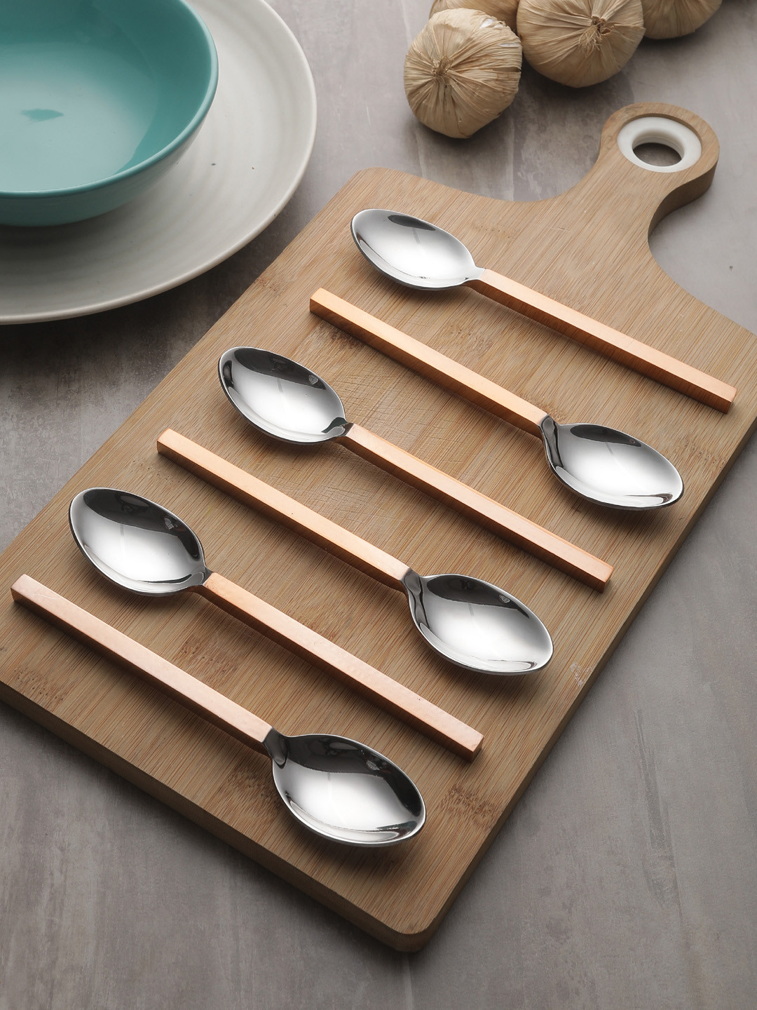 VarEesha Set Of 6 Copper-Toned Solid Stainless Steel Spoons