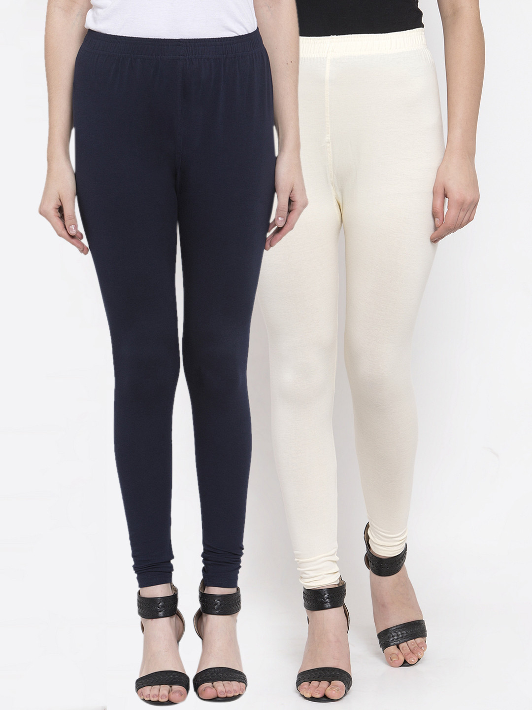 TAG 7 Women Pack Of 2 Solid Churidar-Length Leggings