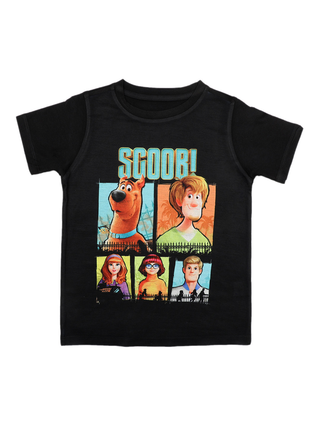 Scooby-Doo Boys Black Printed Round Neck T-shirt