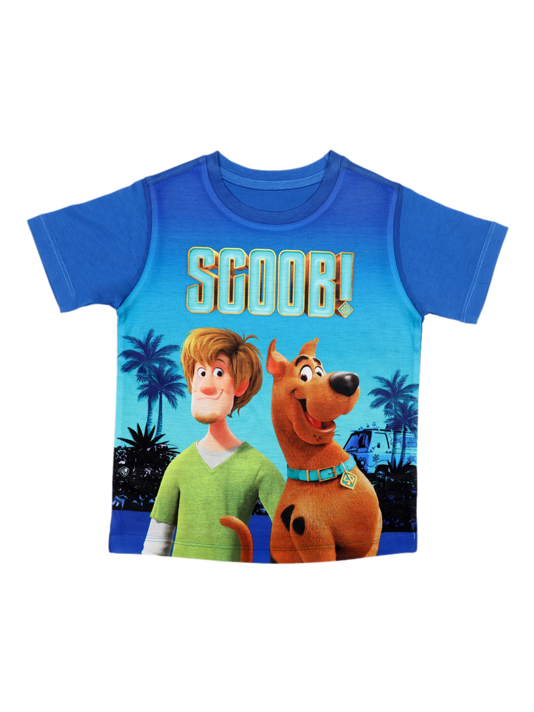 Scooby-Doo Boys Blue & Brown Printed Round Neck T-shirt