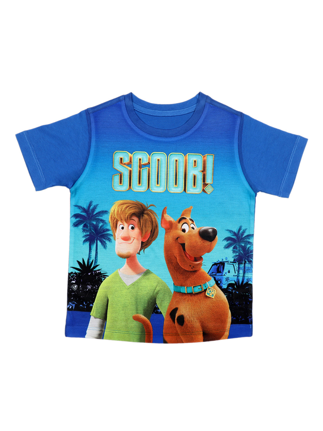 Scooby-Doo Boys Blue & Brown Printed Round Neck T-shirt