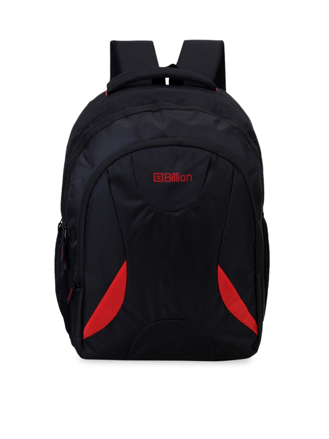 Billion Unisex Black   Red Textured Backpack