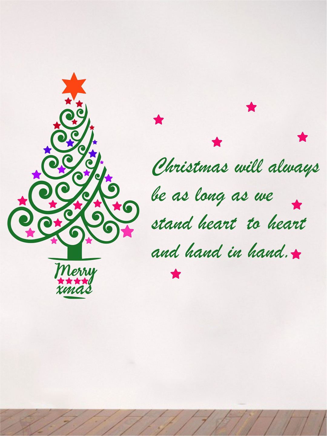 rawpockets Green Christmas Tree Wall Stickers