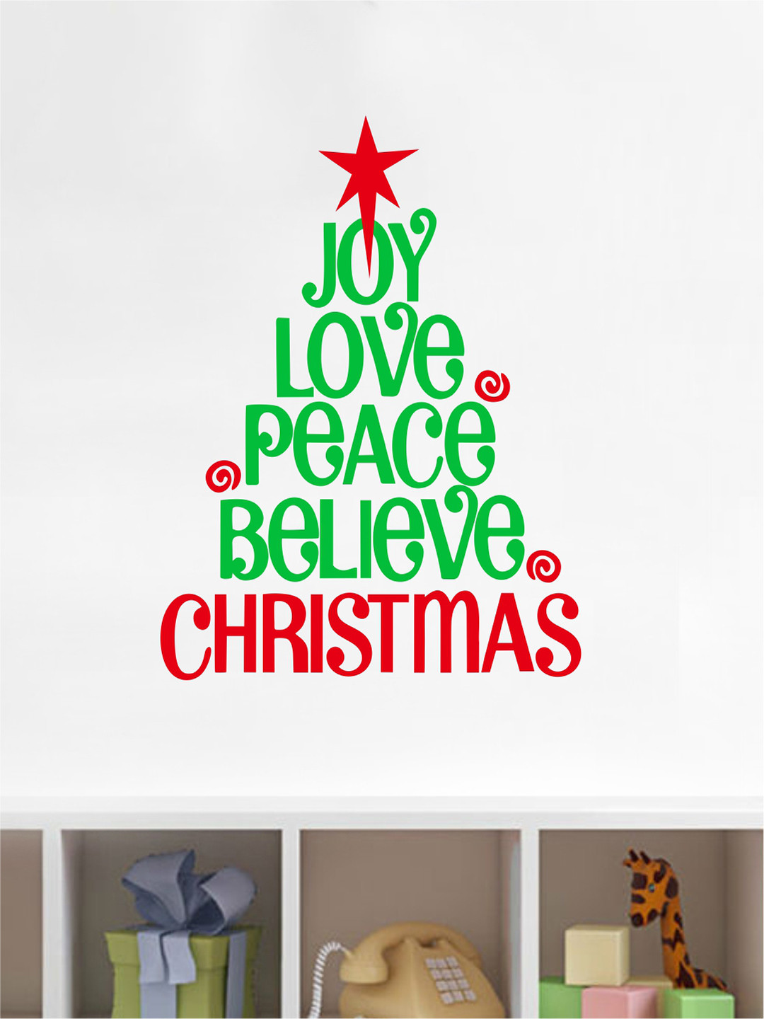 rawpockets Green & Red Jesus Blessing Quotes Wall Stickers