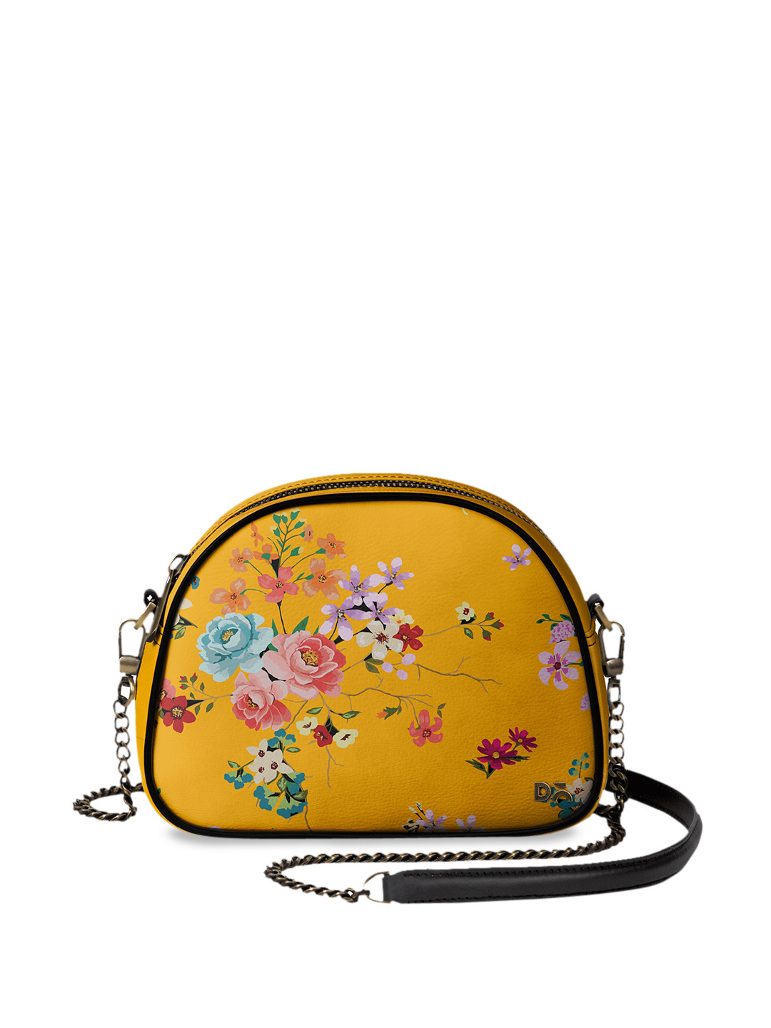 DailyObjects Mustard Yellow Printed Sling Bag