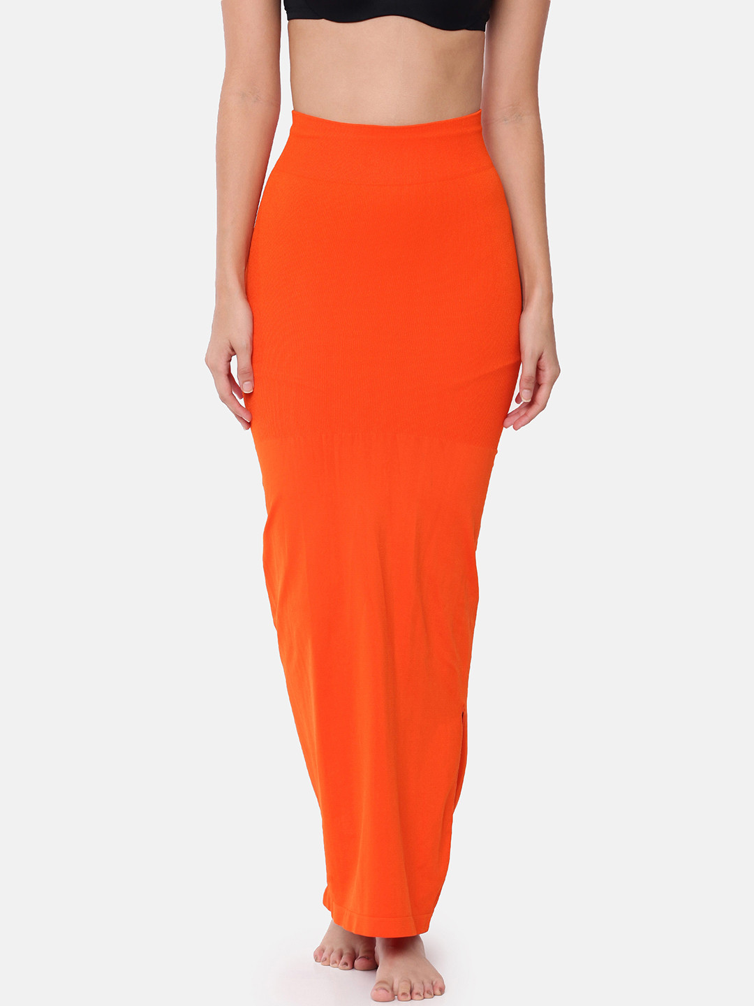 GOLDSTROMS Women Orange Solid Saree Shapewear SSWR-ORG