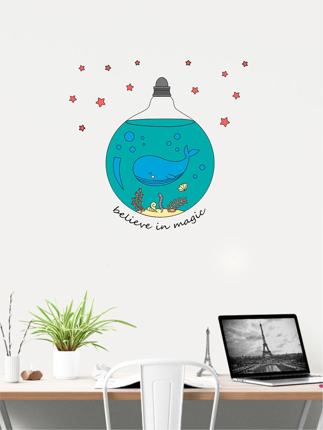 rawpockets Multicoloured Believe In Magic PVC Vinyl Wall Stickers