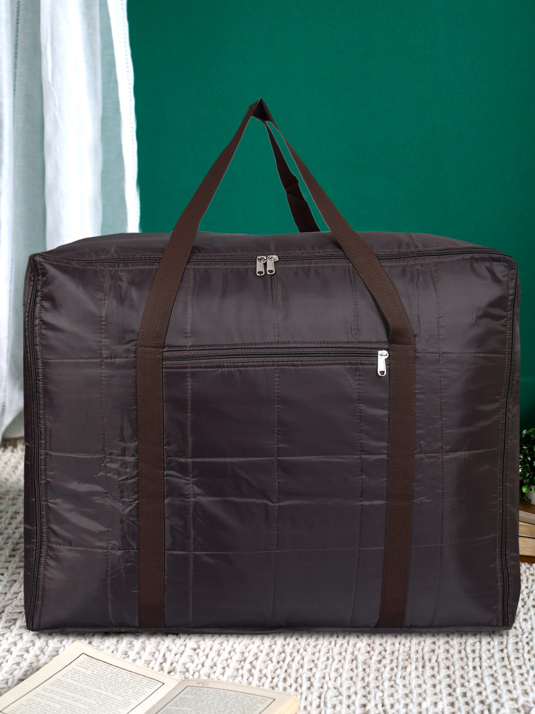 Kuber Industries Brown Solid Large Travelling Luggage Duffle Bag