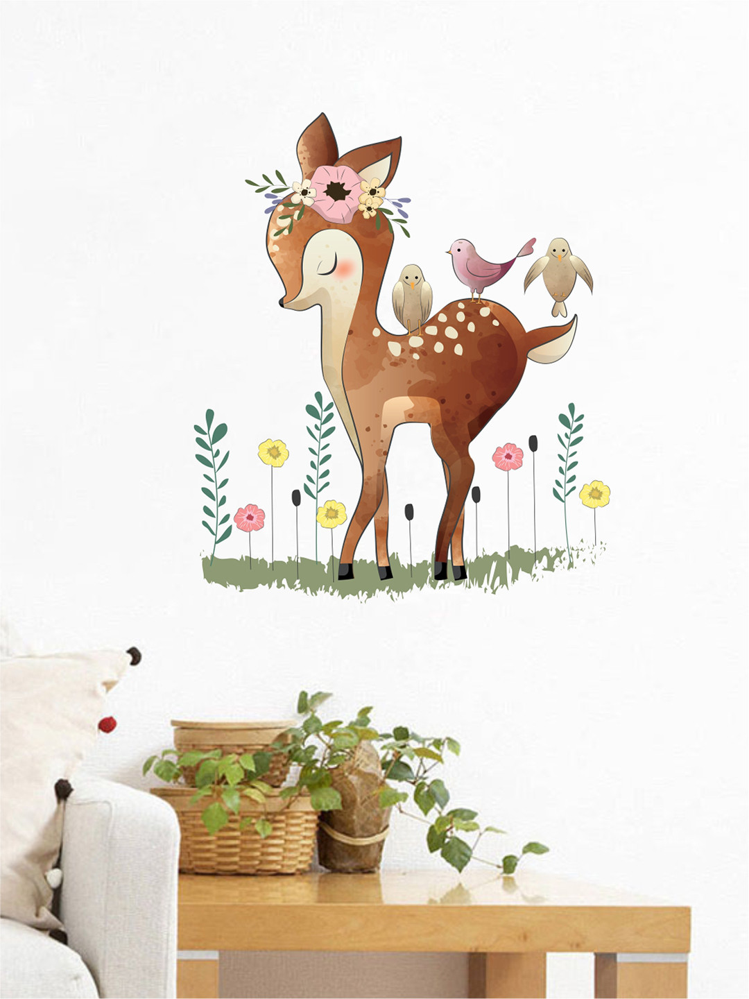 rawpockets Multicoloured Cute Deer Wall Stickers