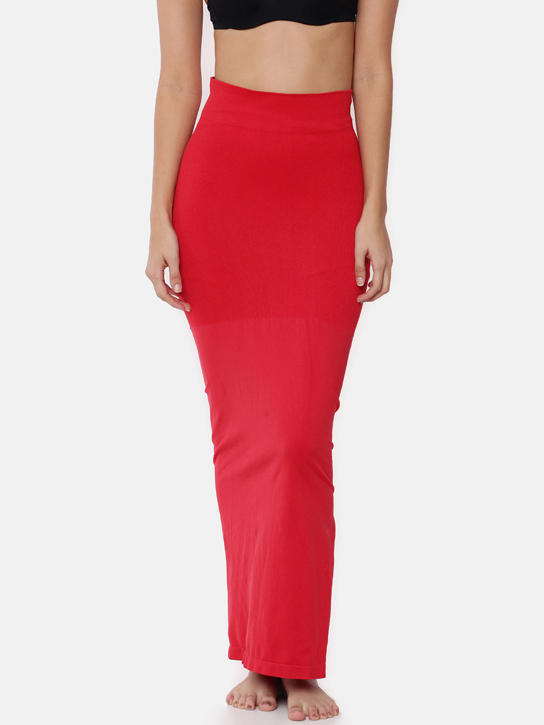 GOLDSTROMS Women Red Solid Saree Shapewear SSWR-RED