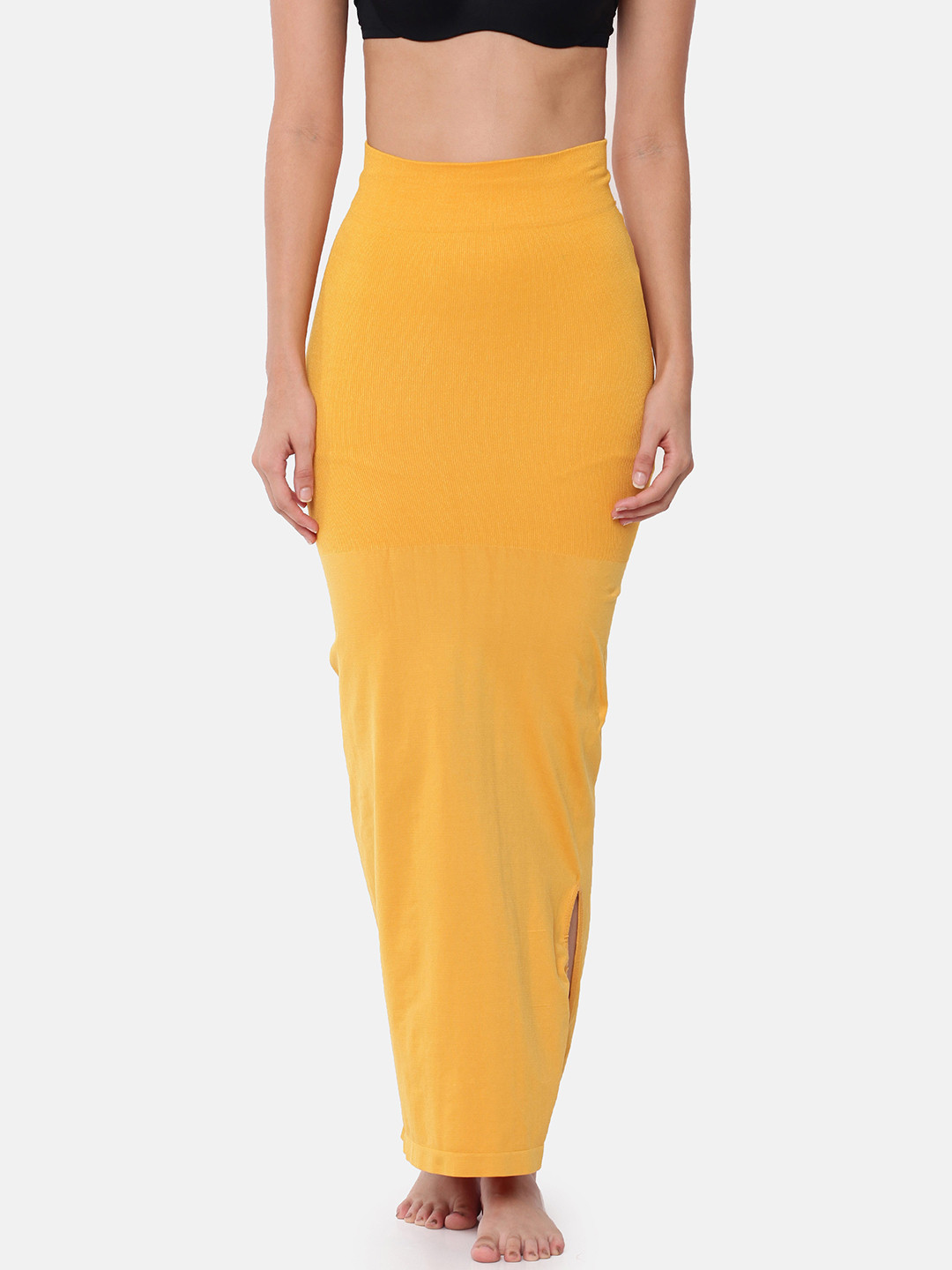 GOLDSTROMS Women Yellow Solid Saree Shapewear SSWR-YEL