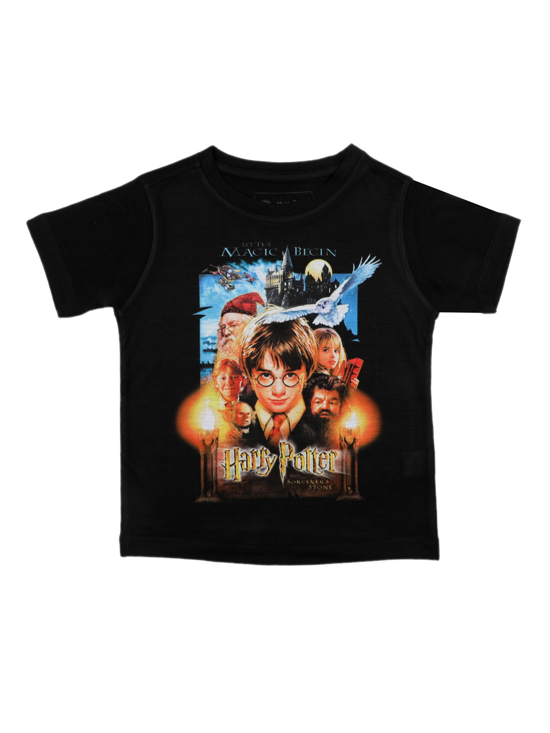 Harry Potter Boys Black Printed Round Neck T-shirt