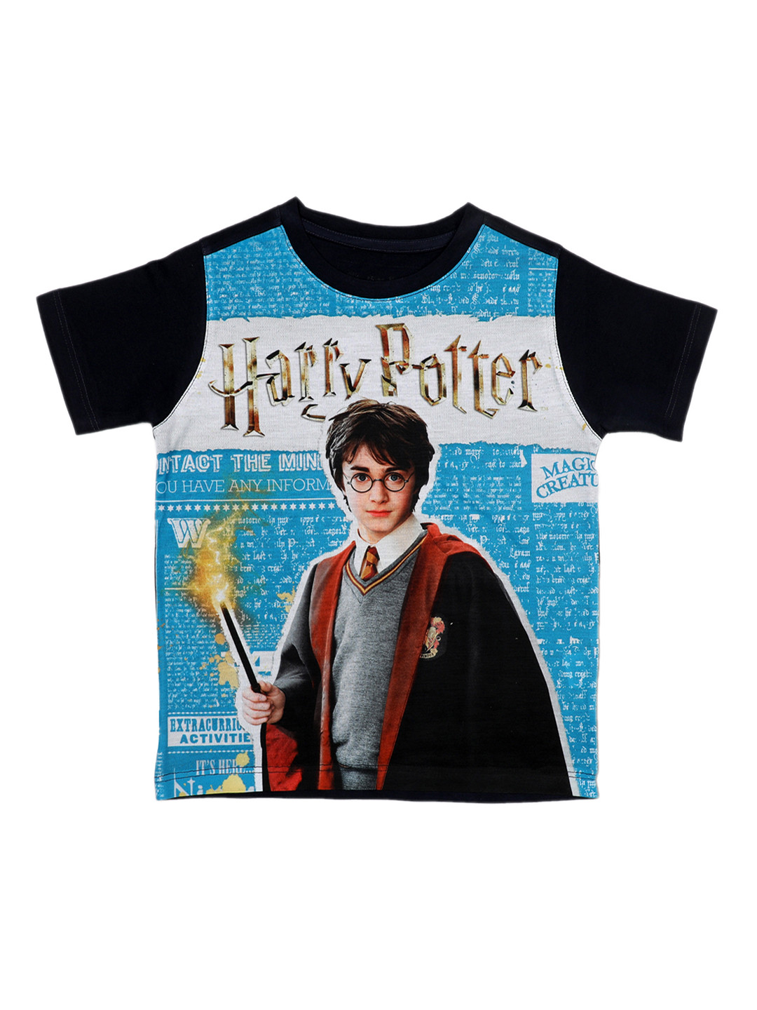 Harry Potter Boys Blue Harry Potter Printed Round Neck T-shirt