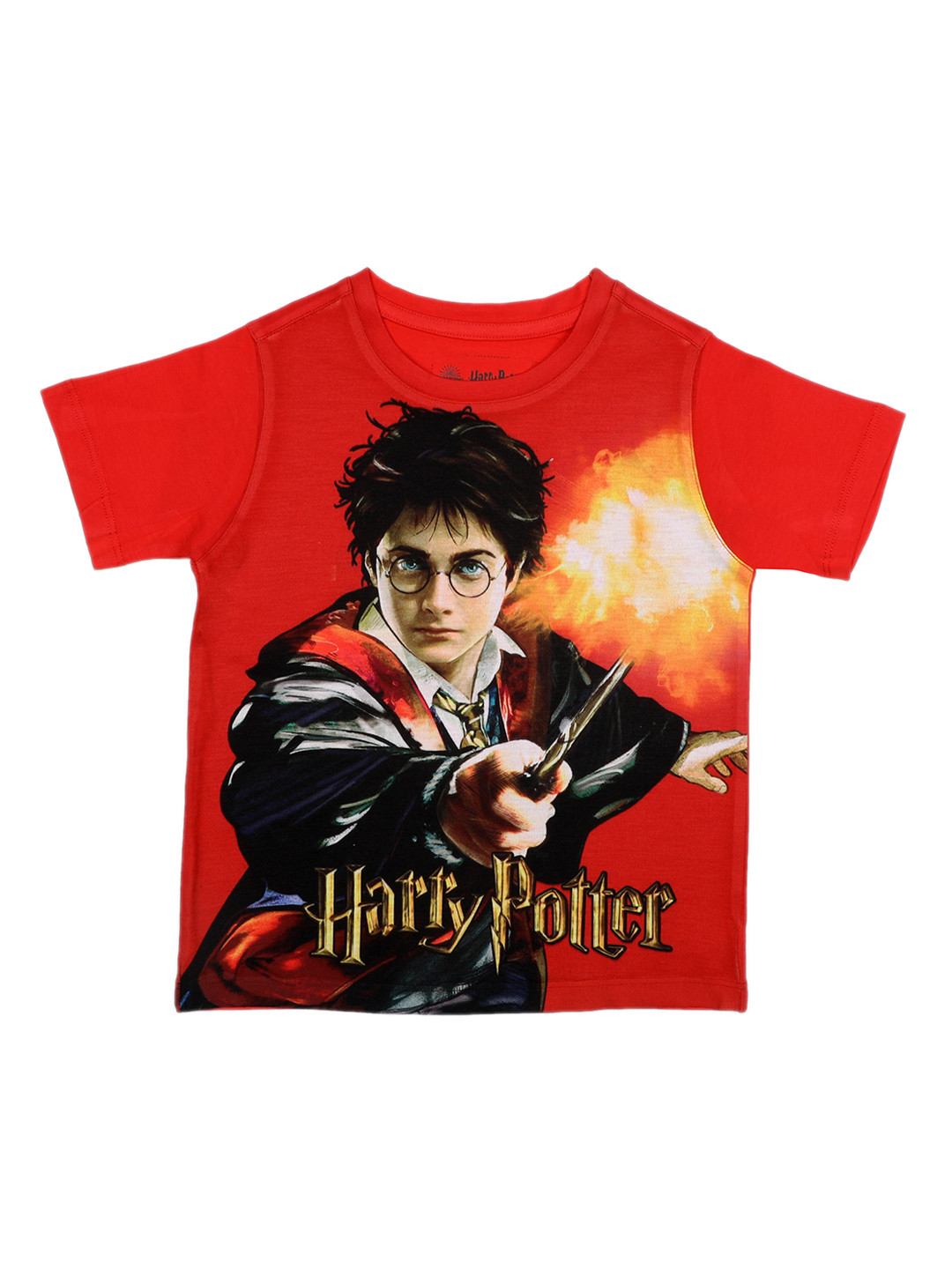 Harry Potter Boys Red Printed Round Neck T-shirt