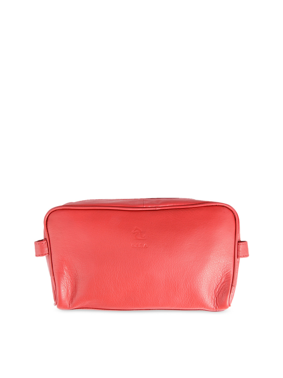 Kara Men Ted Red Travel Leather Toiletry Kit