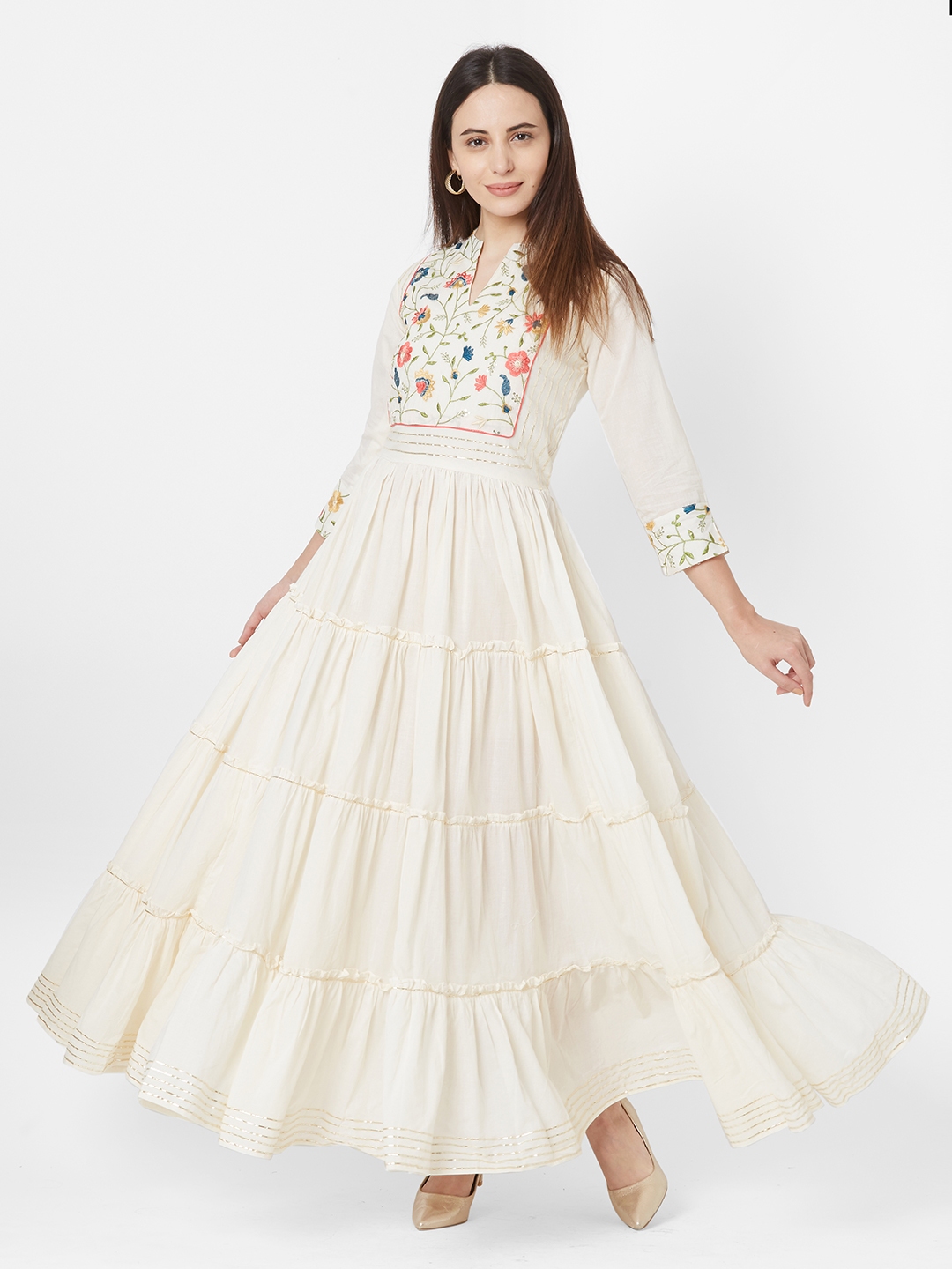 Myntra new arrivals white anarkali