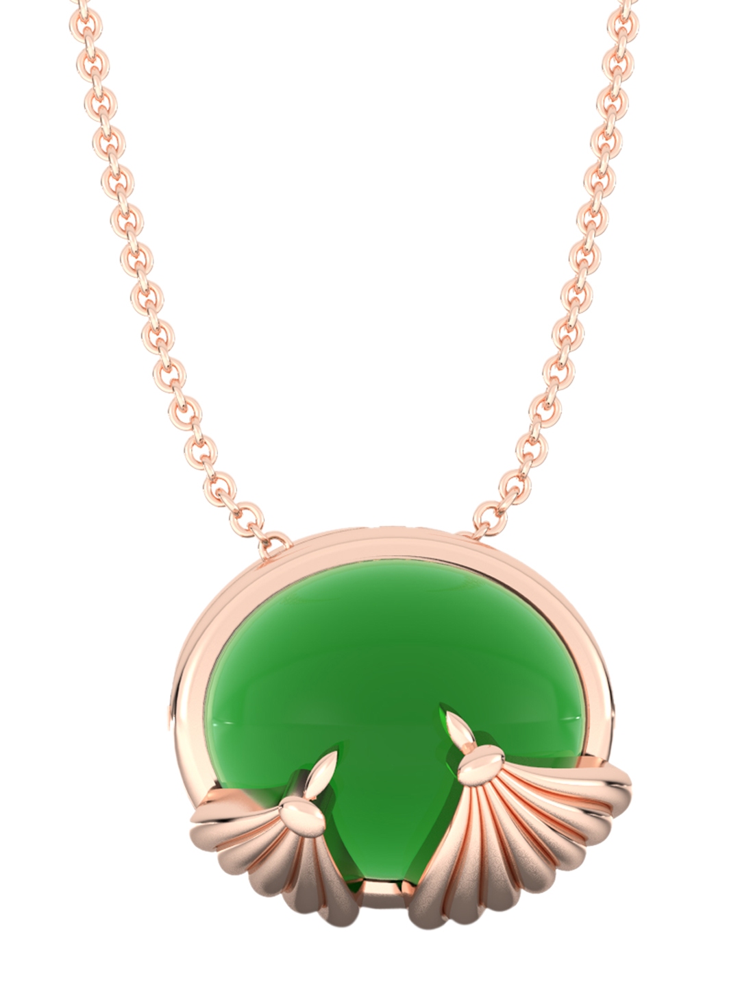 Mia by Tanishq 14KT Rose Gold Emerald Disney Jasmine Pendant