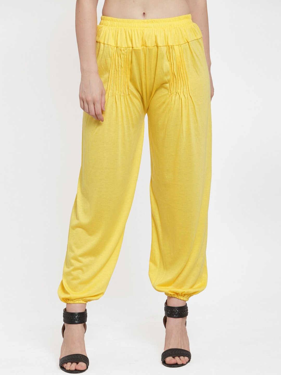 GRACIT Women Yellow Solid Harem Pants