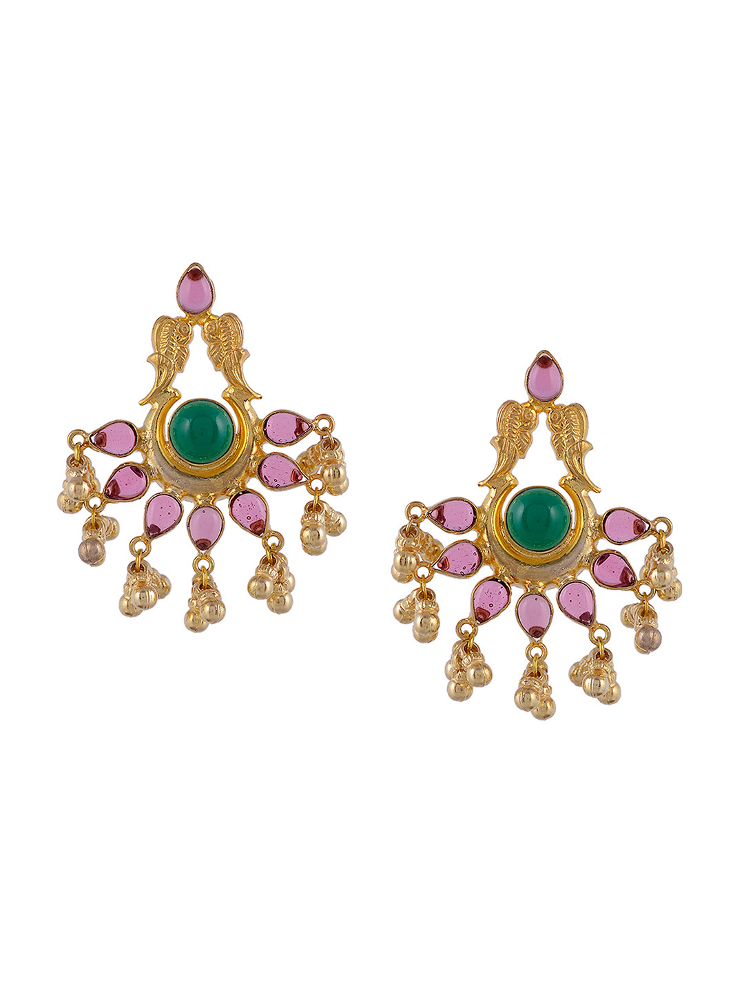 Silvermerc Designs Gold & Pink Classic Drop Earrings