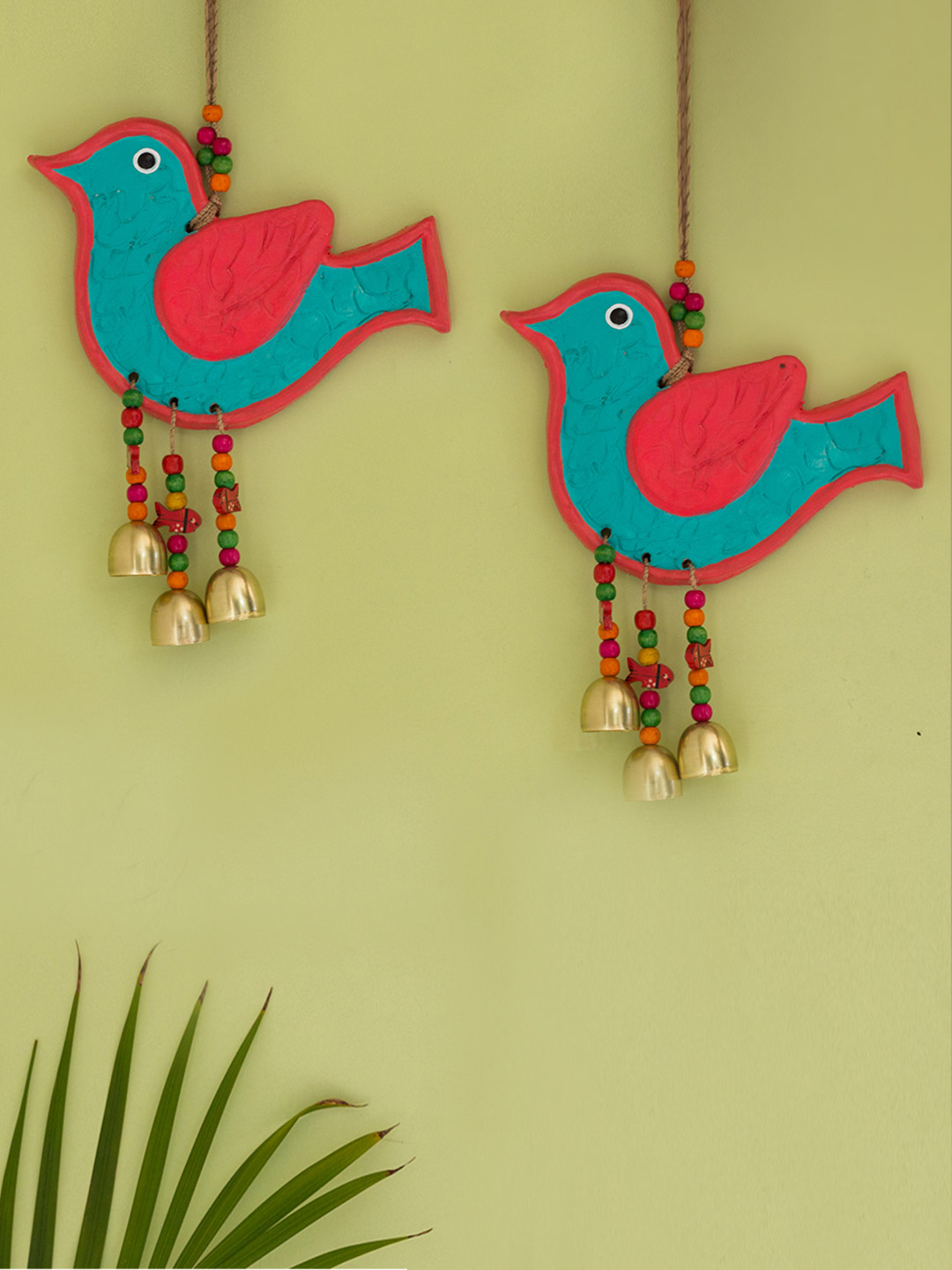ExclusiveLane The Robin Twins Wood Matte Hanging Hall 2Pcs Wall Hangings-12.6In