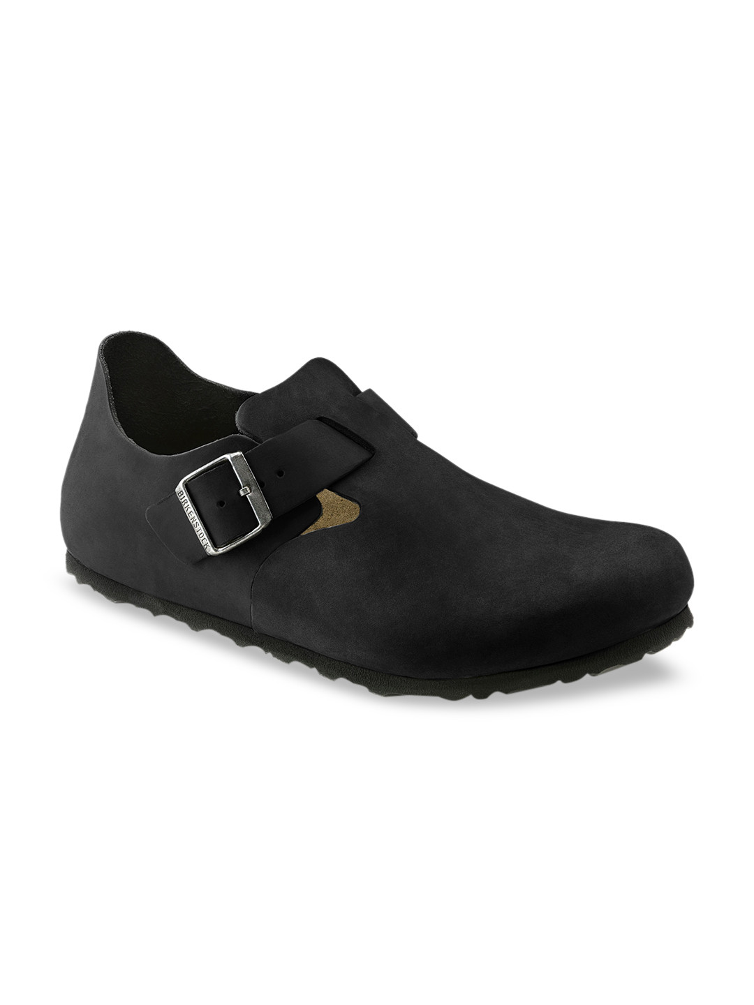 Birkenstock London Black Regular Width Oiled Leather Low Shoes