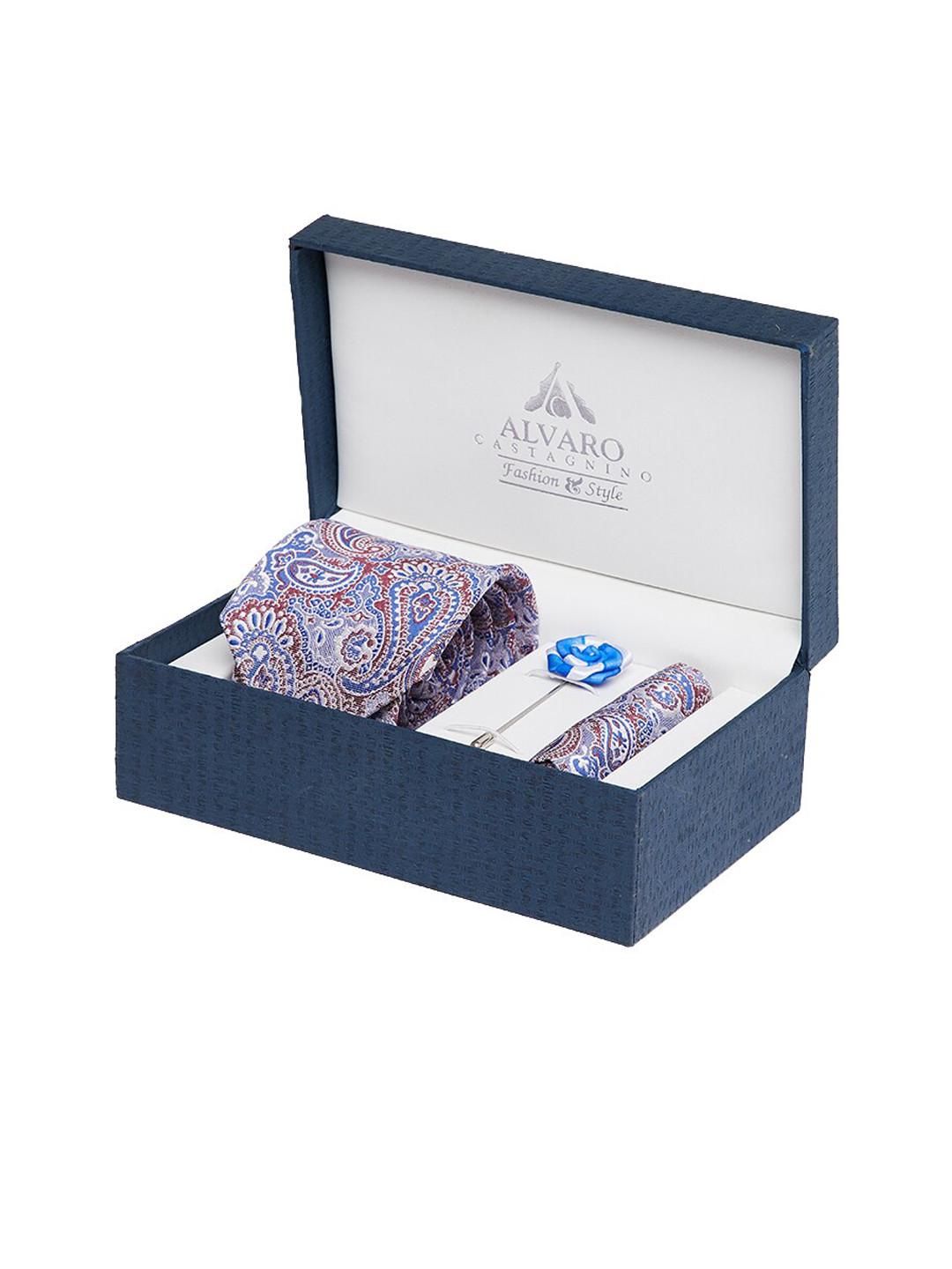 Alvaro Castagnino Men Blue & Maroon Accessory Gift Set