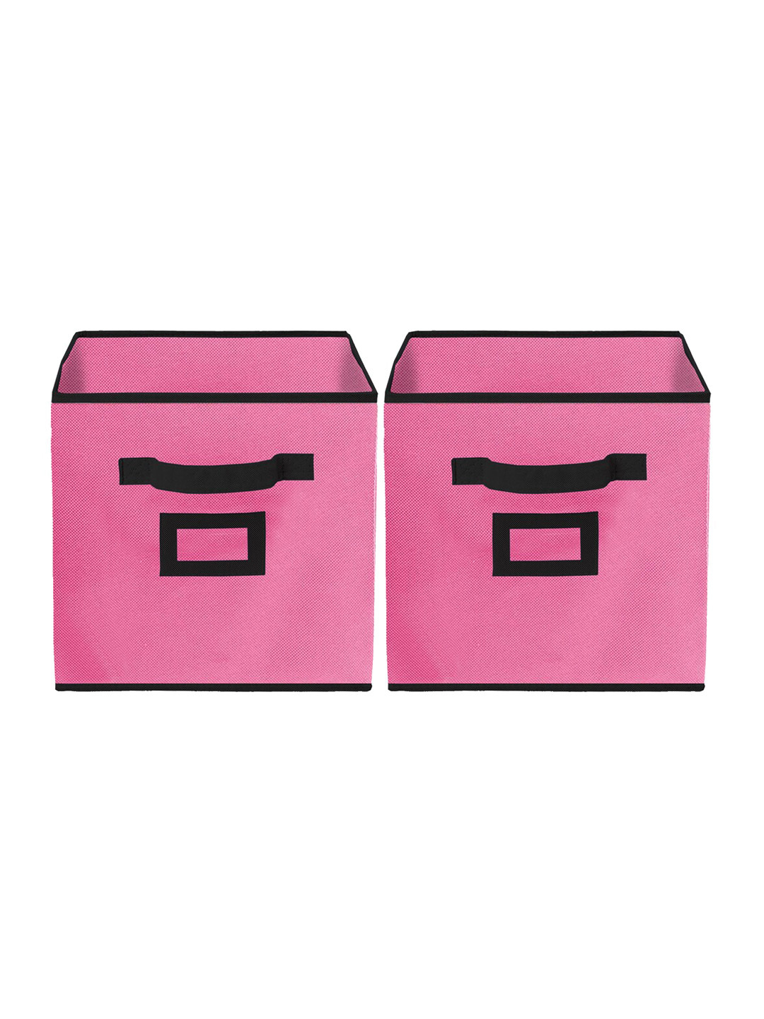 Kuber Industries Set Of 2 Pink & Black Foldable Storage Replacement Drawers With Handle