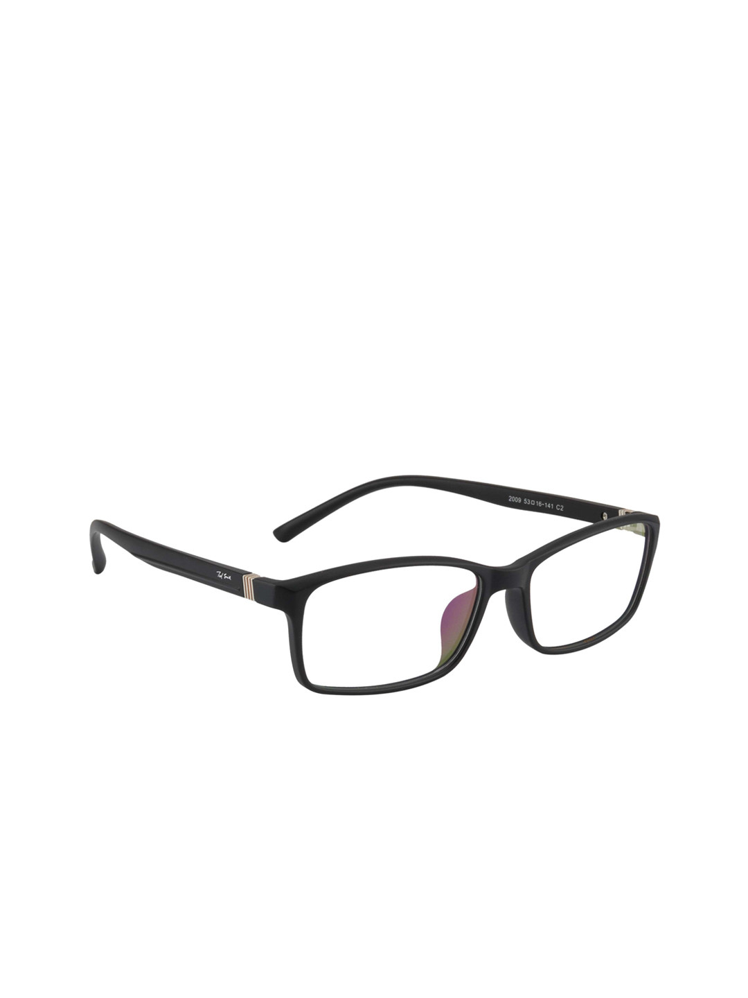 Ted Smith Unisex Black Solid Full Rim Rectangle Frames Eyeglasses