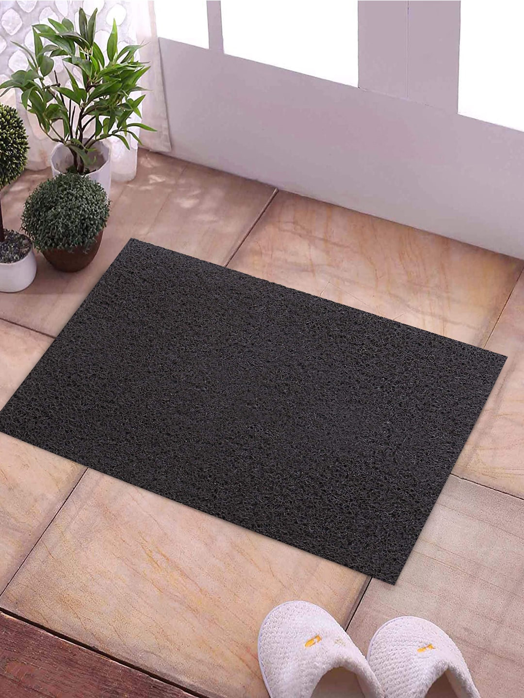 Kuber Industries Brown Solid Rubber Anti-Skid Doormat
