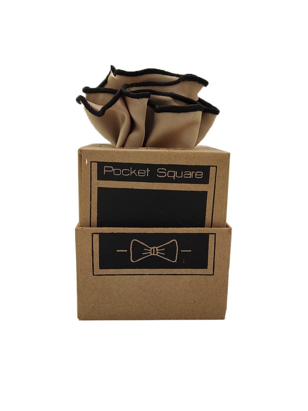 The Tie Hub Men Khaki Brown Circular Pocket Square